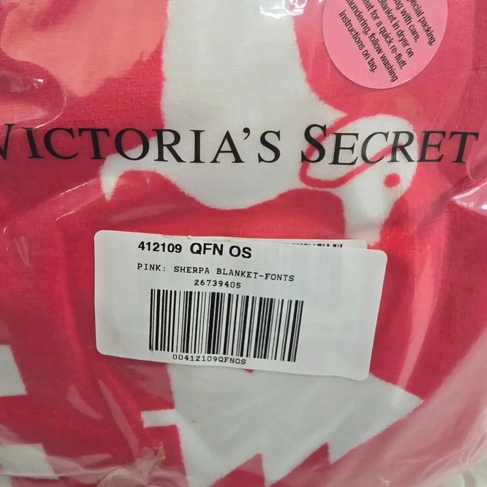 New Victoria's Secret PINK Holiday Fleece Blanket Red Pepper Fair Aisle DEASTOCK